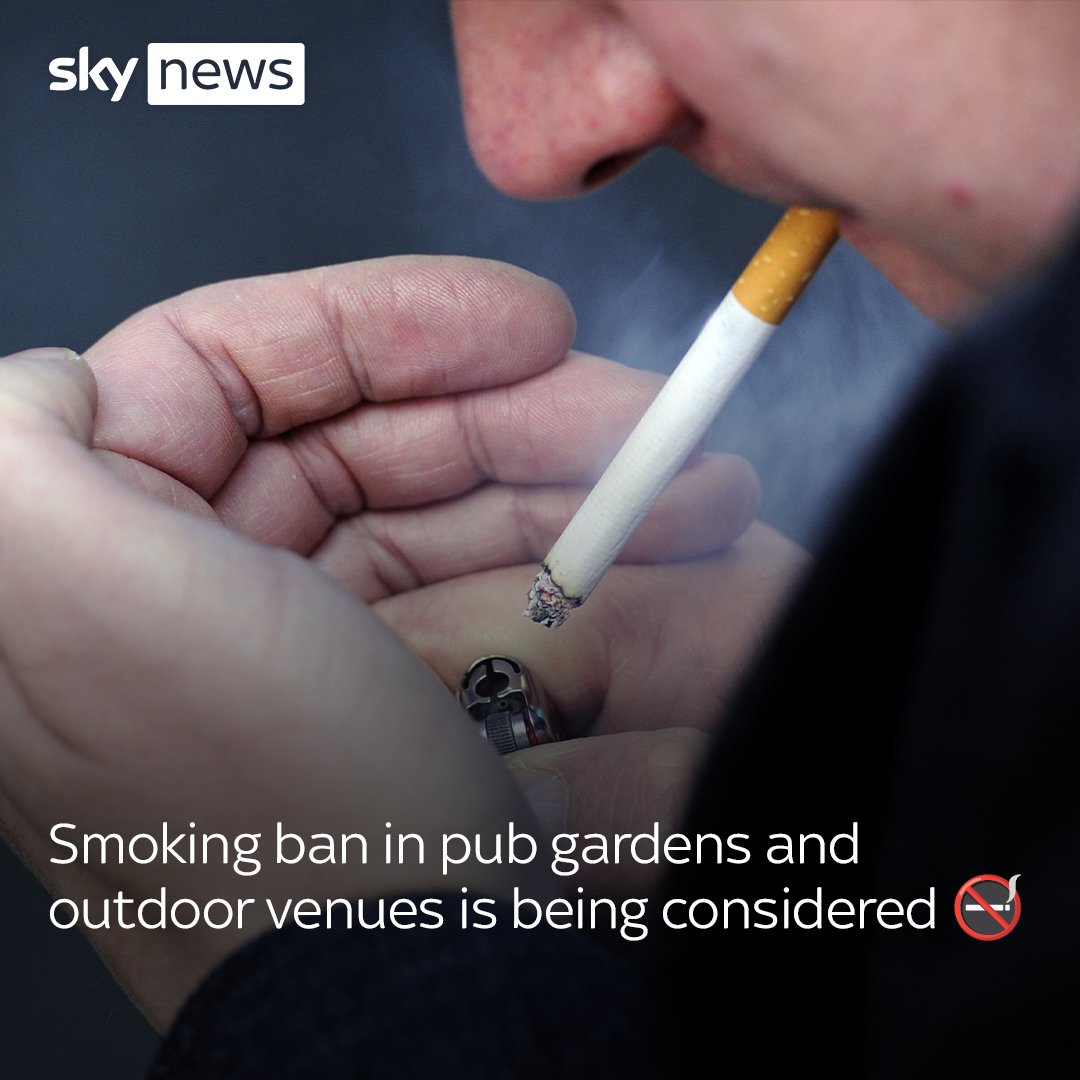 A smoking ban in pub gardens and outdoor venues is being considered due to the 'huge burden' on the NHS 🚭 Would you welcome the ban? Let us know in the comments below 🔽