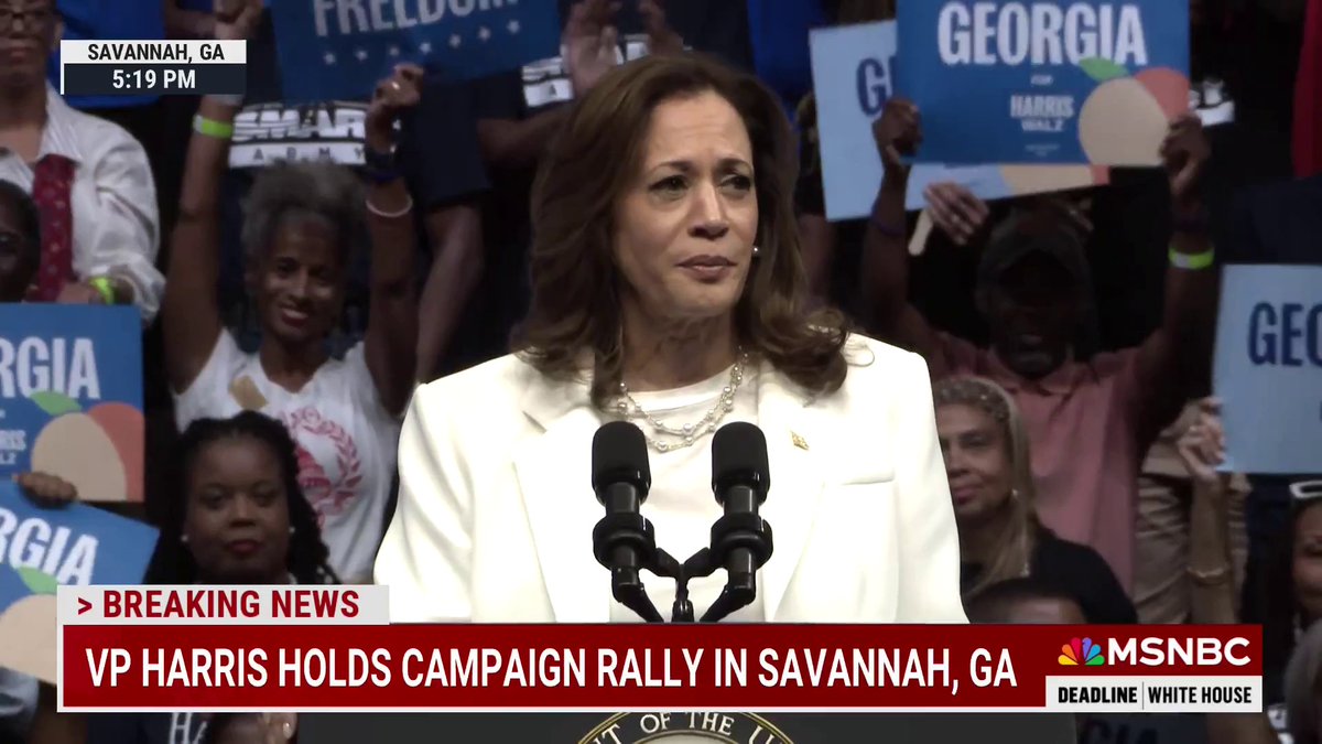 Vice President Kamala Harris outlines how she plans to cut costs for families and compares herself to Donald Trump during a campaign rally in Savannah, Georgia. "I come from the middle class; I know what I’m talking about," she says.
