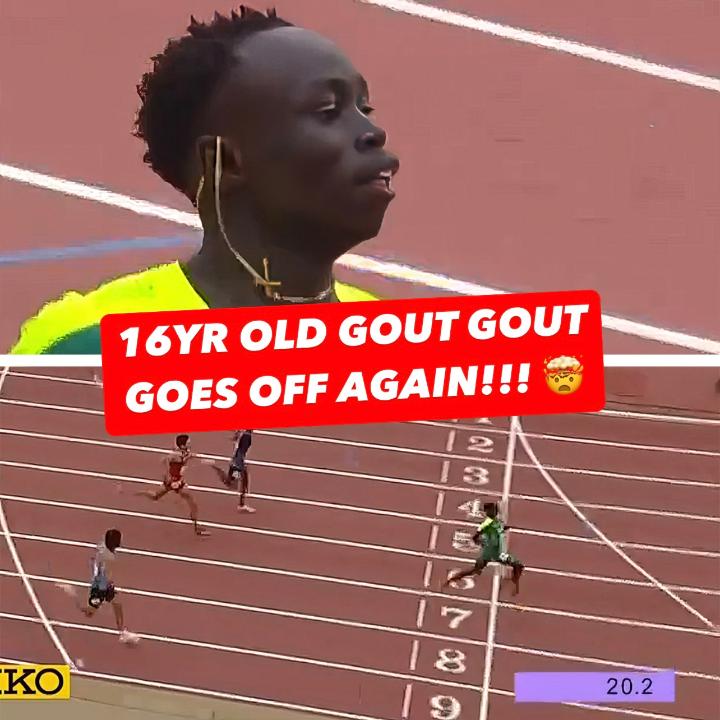 Remember the name! GOUT GOUT! 20.77!!! And not even trying! 🤯 The 16 year old Aussie sprinter has dominated the field in his 200m heat at the World Athletics U20 championships. LA 2028 ... look out! 👀 (Video courtesy of World Athletics via X)