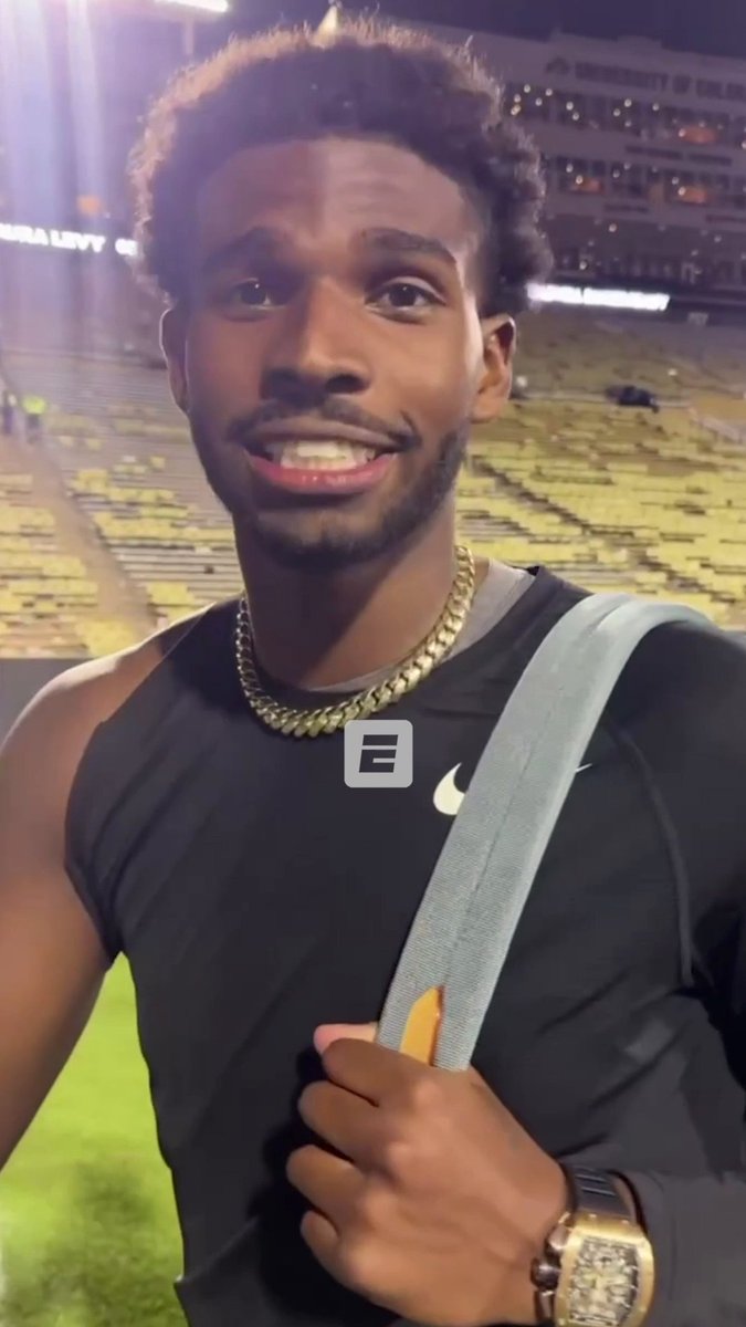 Shedeur Sanders watching BigXthaPlug race on the field after Colorado's win 😂😭 Shedeur Sanders | Colorado Buffaloes Football