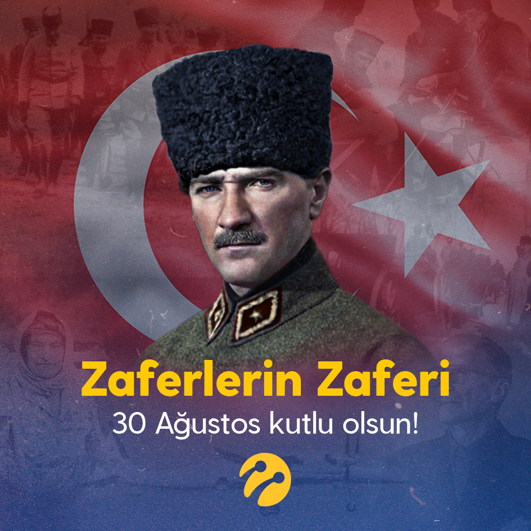 Zaferlerin zaferi 30 Ağustos kutlu olsun! Gazi Mustafa Kemal Atatürk ve milli mücadelenin tüm kahramanlarını saygı ve rahmetle anıyoruz.