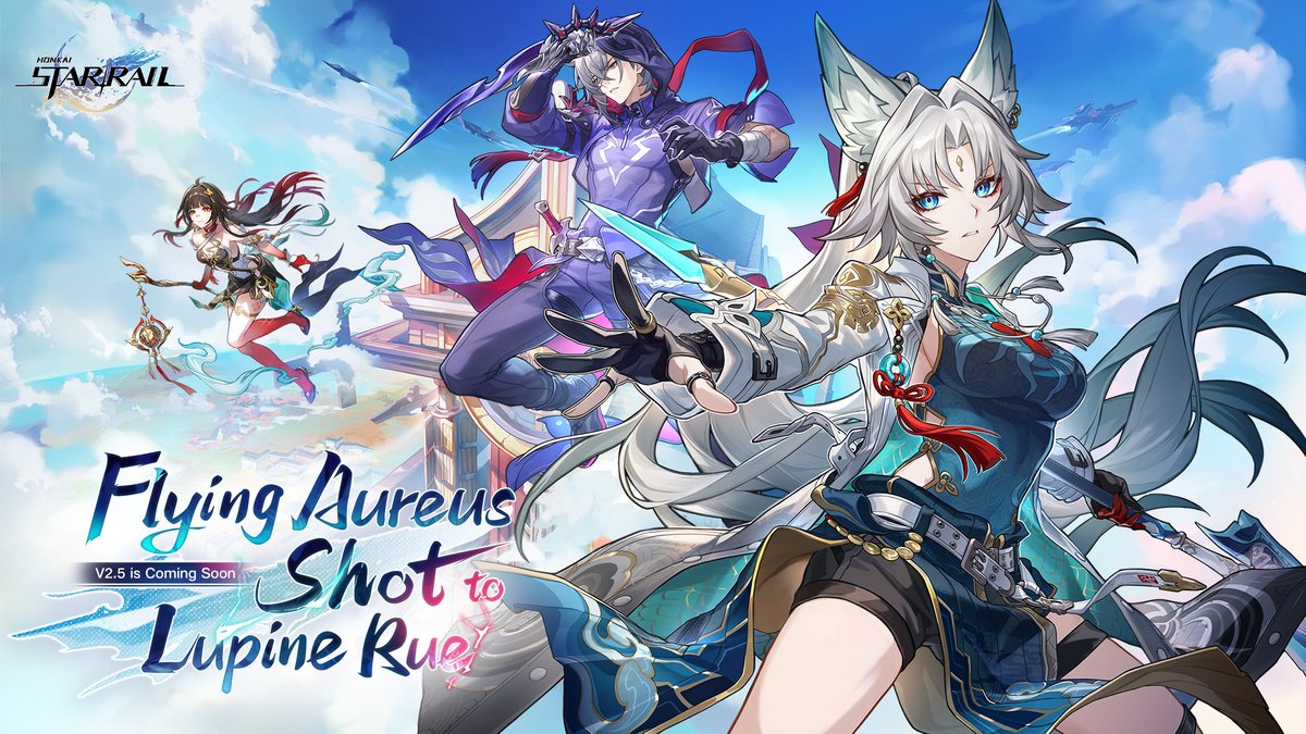 Version 2.5 Trailer — "Flying Aureus Shot to Lupine Rue" | Honkai: Star Rail Watch Now: The sky bends. The wolves lurk. The hunter comes bearing a lone bow, striding forth into the fray. But the true place of the hunt dwells within... English Voice: Owlbert — Bill Butts Lingsha — Whitney Holland Taoran — Brandon Winckler Yukong — Dawn M. Bennett Feixiao — Anairis Quinones Hoolay — Kamran Nikhad Huaiyan — J. Michael Tatum #HonkaiStarRail
