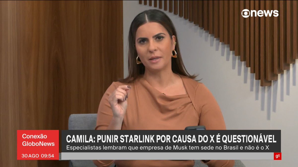 .@CamilaBomfim: punir Starlink por causa do X é questionável, dizem juristas. Especialistas lembram que empresa de Elon Musk tem sede no Brasil e não é o X. ➡ Assista: #GloboNews #ConexãoGloboNews