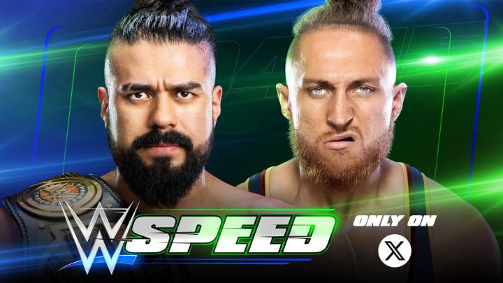 TODAY on #WWESpeed! It's time for the #WWESpeed Championship Match, exclusively on X! Will Andrade “El Idolo” The Real Latino Man! continue his reign as #WWESpeed Champion or will ‘The Bruiserweight’ Pete Dunne leave victorious? 👀
