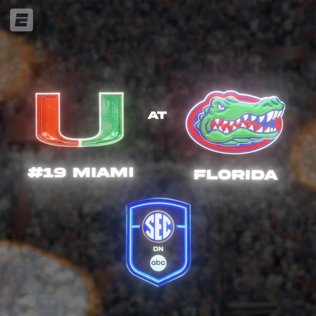 Welcome to the SEC on ABC 😤 📺: No. 19 Miami at Florida | Saturday at 3:30 ET on ABC and ESPN+