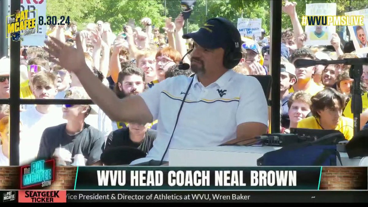 “Trust the climb.” 🗣️ WVU head coach Neal Brown tells Pat McAfee about the Mountaineers' mantra and momentum to start the season vs. Penn State 👏 🏈
