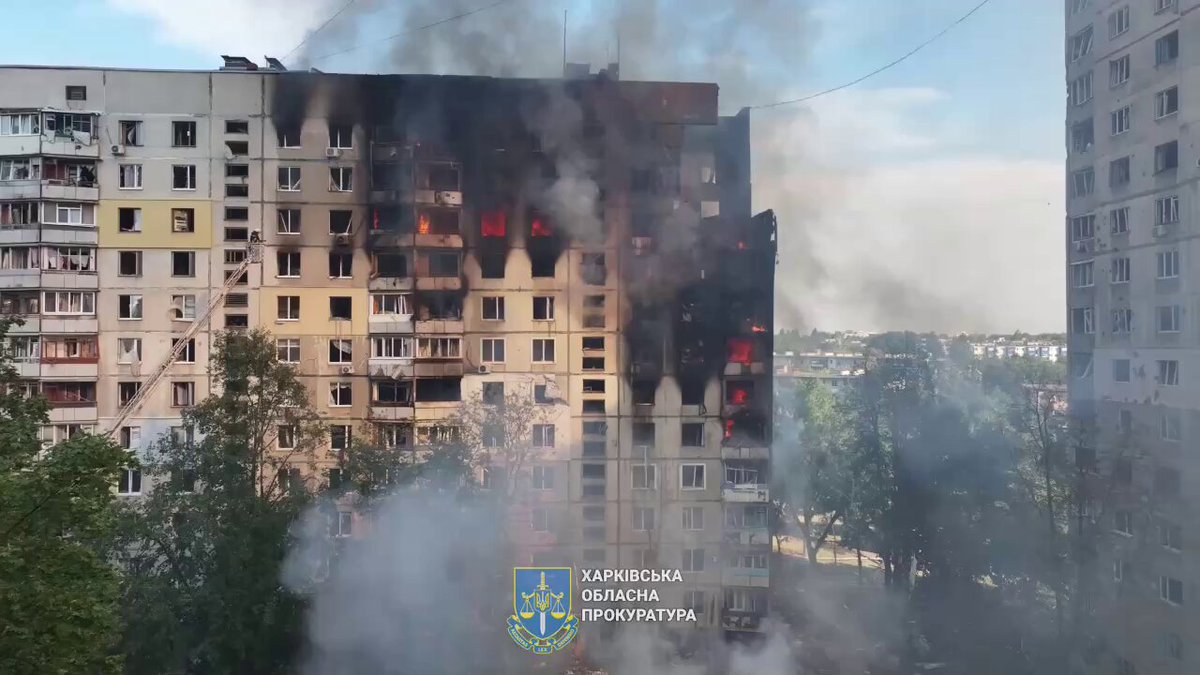 Russia struck Kharkiv today with UMPB D-30 glide bombs, killing at least six people, including a child, and injuring 59 others, according to local authorities.