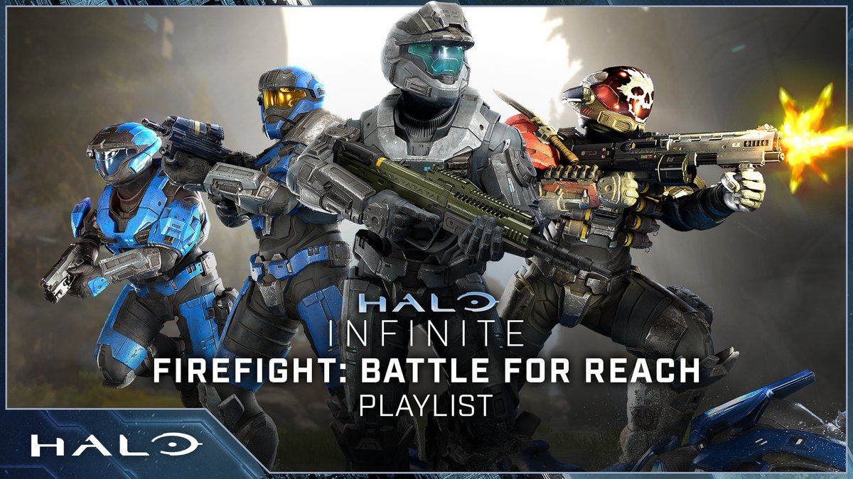 "Reach has been good to me, time has come to return the favor." Relive legendary battles in the new Firefight: Battle for Reach playlist, featuring iconic missions and beloved maps from Halo: Reach: ⚔️️Courtyard ⚡ Powerhouse 🙏 Ardent Prayer 🐺 Lone Wolf 🌪️ Gyrefight 🛡️ Refuge Firefight