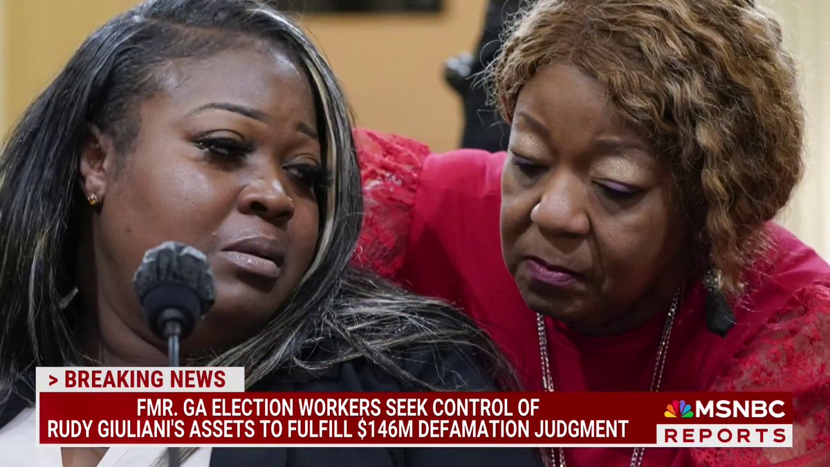 🚨🚨🚨JUST IN: Former Georgia election workers Freeman and Moss seek complete control of Rudy Giuliani's assets to fulfill $146M defamation judgment. GRAB HIM BY THE ASSETS!