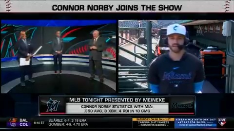 Connor Norby has 8 XBH and a 1.072 OPS in his first 10 games in Miami 💪 The Miami Marlins infielder talks about adjusting after being traded at the deadline and how he's improved at the plate. #MLBTonight