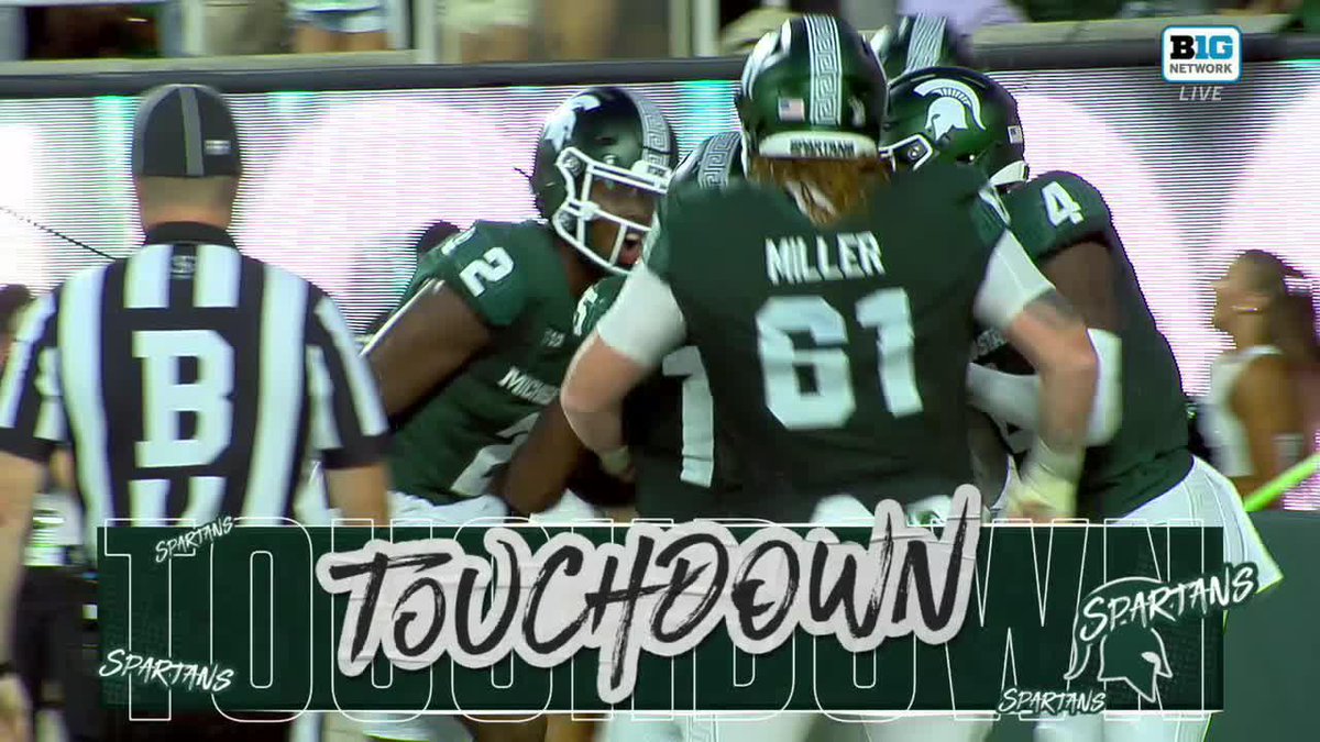 Kay'Ron Lynch-Adams dances his way into the end zone for 63 yards 🕺 Michigan State Football takes a 16-0 lead 💥 #B1GFootball on Big Ten Network 📺
