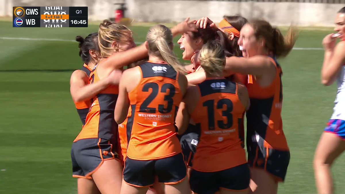 WHAT DID WE JUST SEE? 🤯 Eilish O'Dowd's first disposal of her career is as good as it gets. #AFLWGiantsDogs