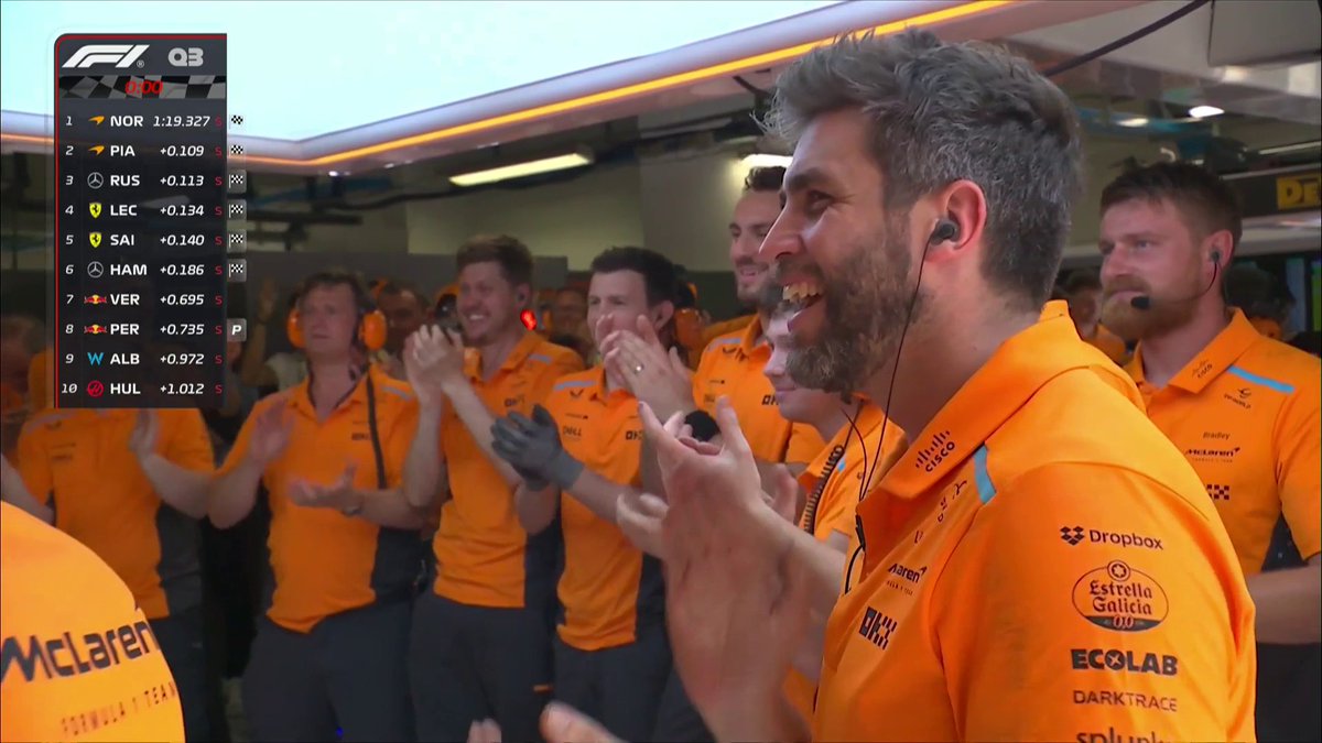 The moment Lando took pole ✅