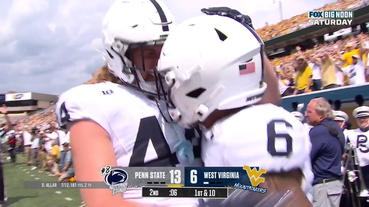 WHAT A THROW BY DREW ALLAR 🎯 Penn State Football adds on another TD just before the half 🔥