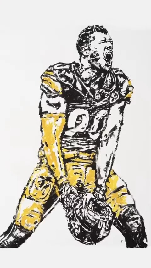 This TJ Watt painting 🔥 🎨 Samantha Woj