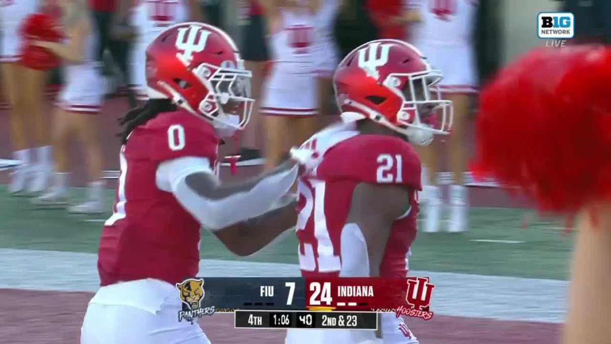 Green's Gone💨 The Indiana Football RB takes it 51-yards to seal the season-opening win 😤 #B1GFootball on Big Ten Network 📺
