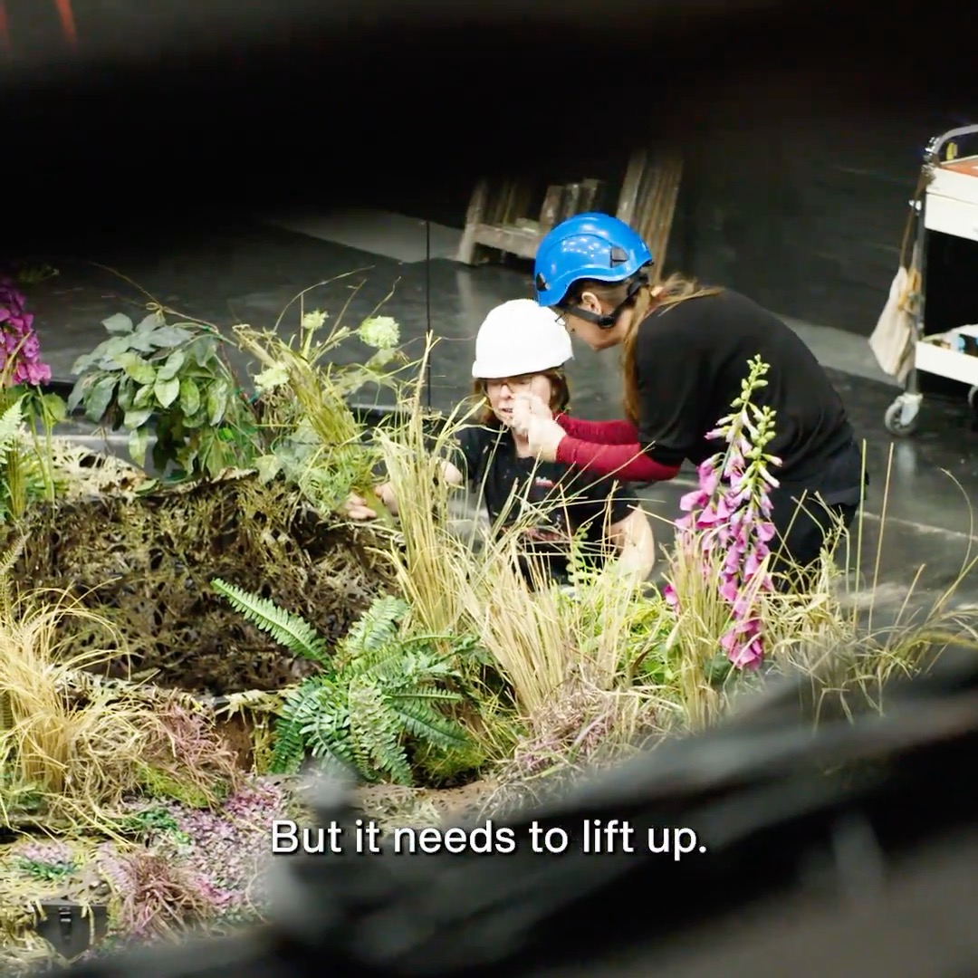 'It all comes together under that ceiling piece.' 😍 Set Designer, Grace Smart, and Production Manager, Clíona Ní Mhocháin, discuss the intricacies of the glorious Yorkshire Moors set piece from #UnderdogTheOtherOtherBrontë Available to watch on #NationalTheatreAtHome