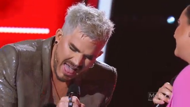 Coach ADAM LAMBERT went on stage to perform Whole Lotta Love w a contestant!! What a moment, she's so good! #TheVoiceAU 🎶🎶Vocals!!! He smashed it! 😍 He also did it with handcuffs that the other coaches decided he should have on cause he was trigger happy with the buzzer 😂😍