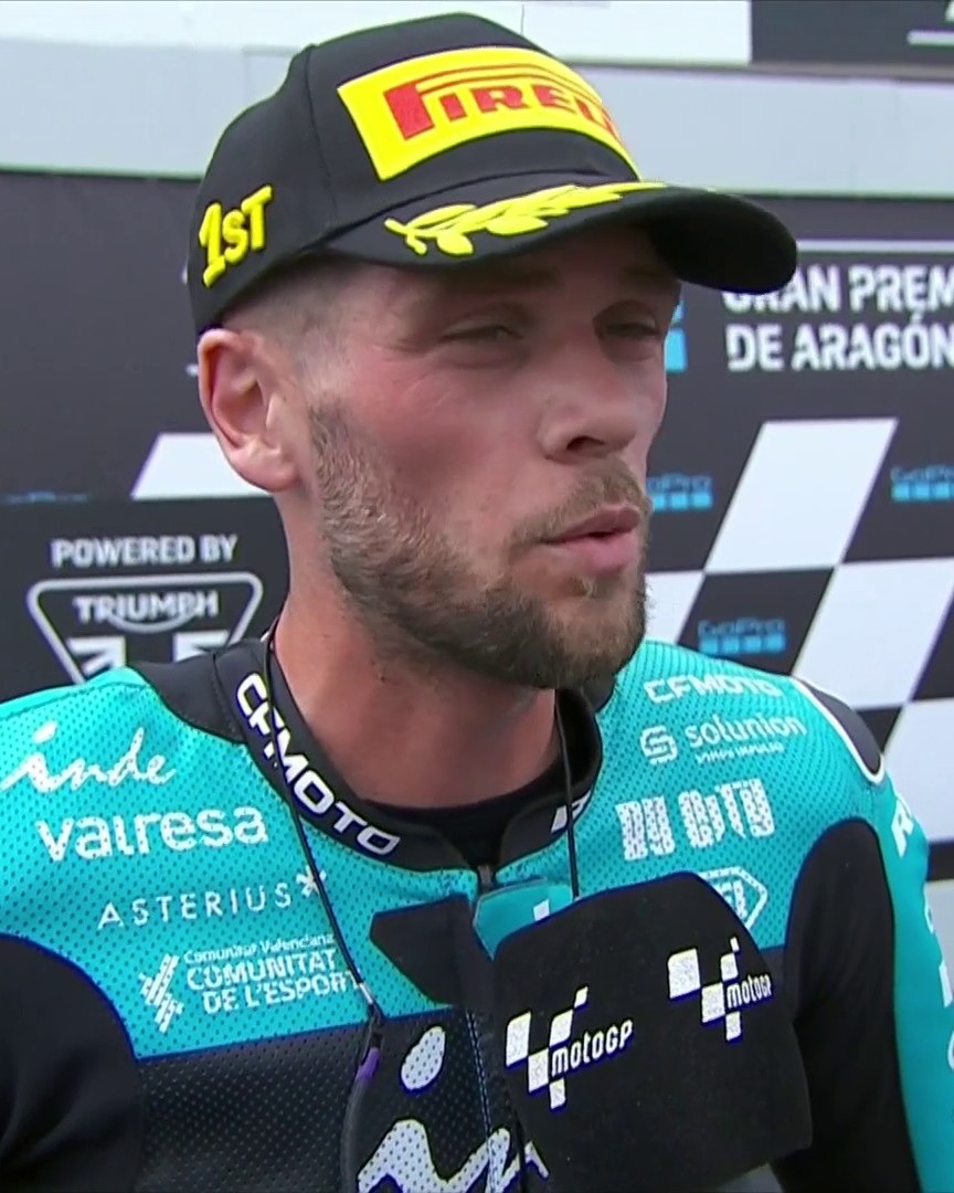Jake Dixon dedicates his #AragonGP victory to the Guintoli family ❤️ #MotoGP | #Moto2 | Live on TNT Sports and Discovery+