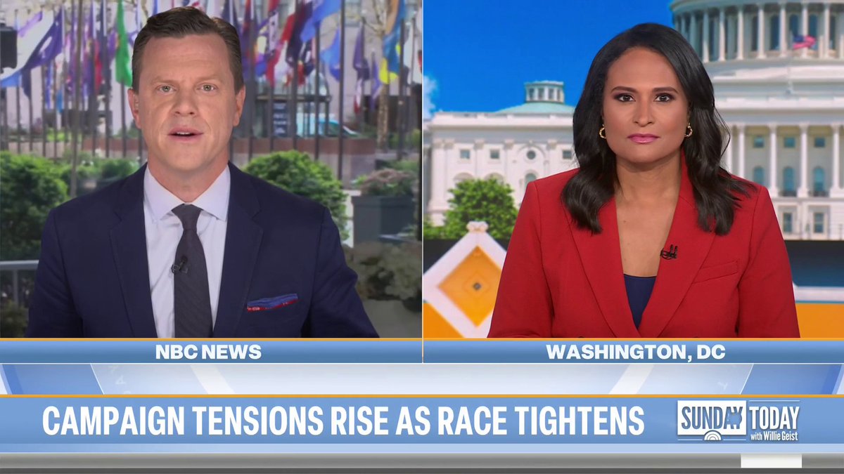 "If you look at the polls, it shows just how competitive this race is. VP Harris now has a lead nationally, within the margin of error, and even in some key battleground states, or she's tied with former President Trump." - @KWelkerNBC on the state of the presidential race.