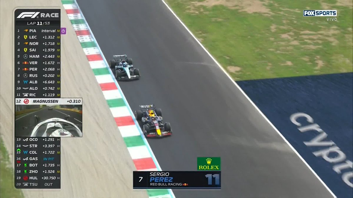 ¡REBASE de Checo Pérez para pasar a Russell! 🇲🇽🔥 #F1xFSMX #ItalianGP