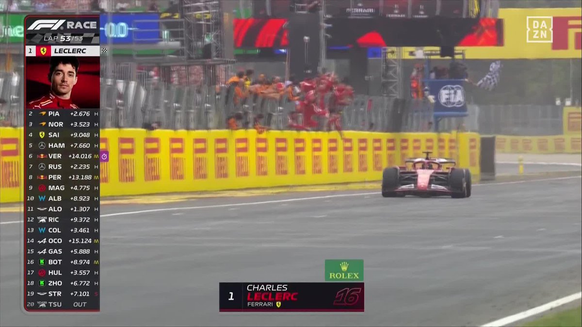 ／ 🎙「ルクレール、今シーズン2勝目！」 ＼ マクラーレンの追撃を抑えたルクレール！ ティフォシが集う母国イタリアでフェラーリが勝利🐎 🏆F1™2024第16戦 🇮🇹ピレリ・イタリアGP 決勝 📱Live on #DAZN #F1DAZN #f1jp #ItalianGP