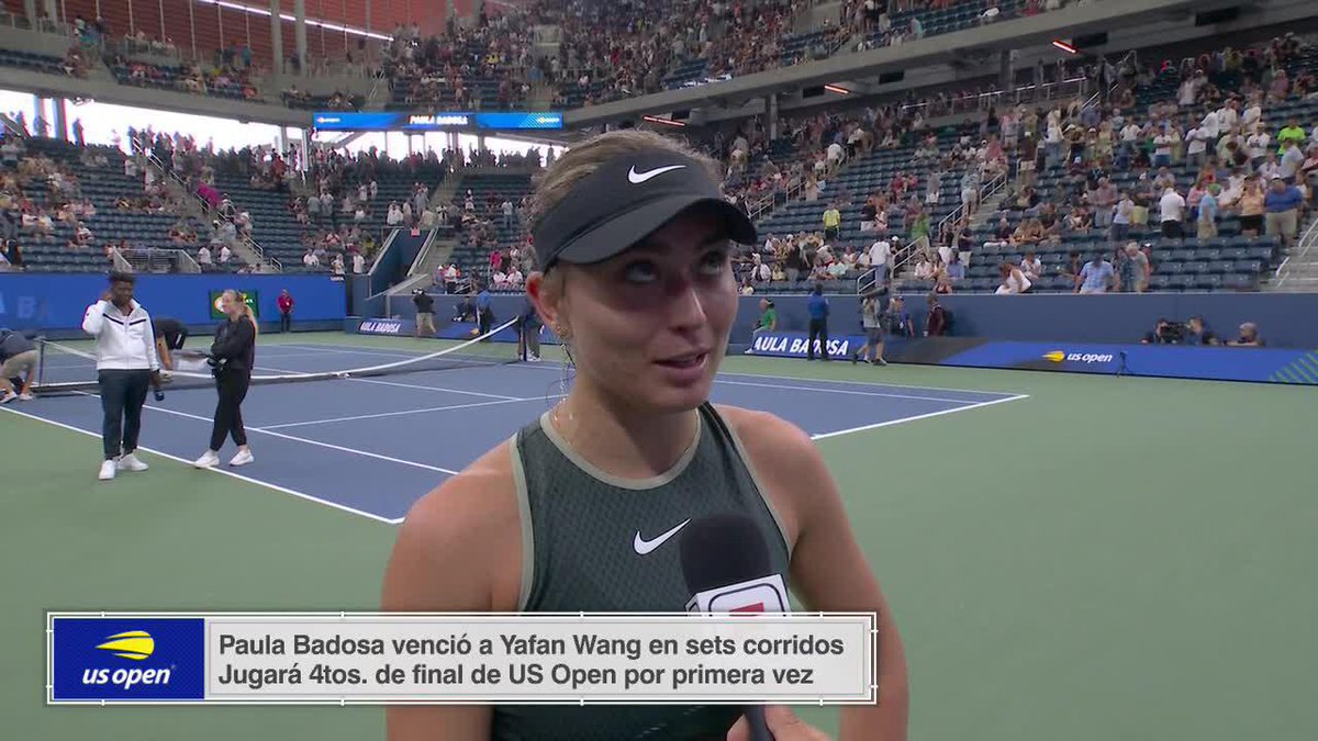 ¡Se lo tomó con humor! Paula Badosa conversó con Ale Klappenbach sobre lo sucedido con Tsitsipas en el dobles. 📺 Mira el #USOpen en #DisneyPlus.