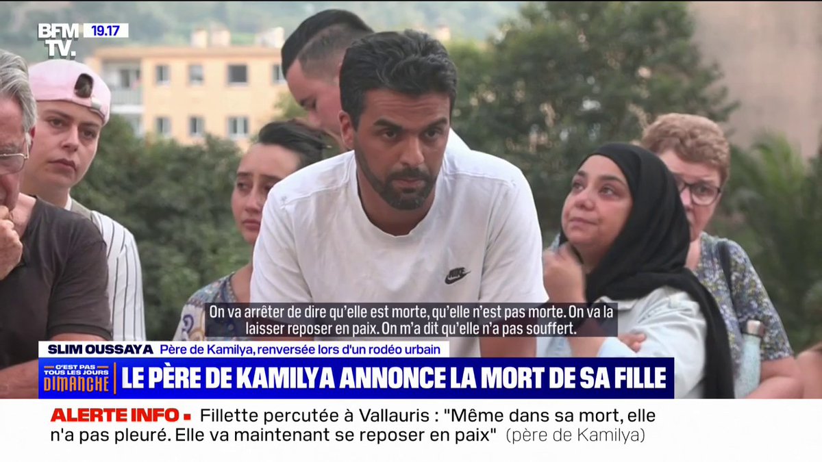 🚨🇫🇷 FLASH | "Elle n’a pas souffert. Et même dans sa mort, elle n’a pas pleuré, et aujourd’hui, je refuse qu’on pleure et qu’on montre de la tristesse" : Le père de Kamilya a annoncé la mort de sa fille devant les caméras et a remercié les médecins.
