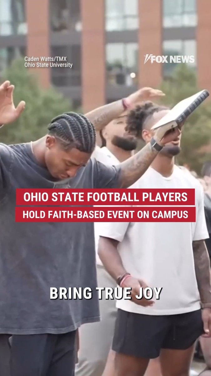 TRENDING: Ohio State WR Kamryn Babb spoke about the thousands of students who attended a baptism &amp; prayer event on campus recently. “In this country, America, the world, everybody's so divided and looking for answers and the answer is in Jesus Christ.”
