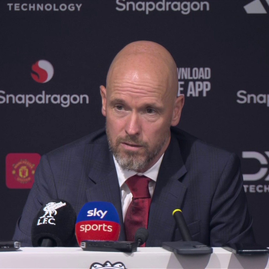 🗣️ "Maybe you can explain to me which mistakes we made regularly?" A FIERY exchange between Ten Hag and a reporter after Manchester United's 3-0 defeat to Liverpool at Old Trafford 🔥