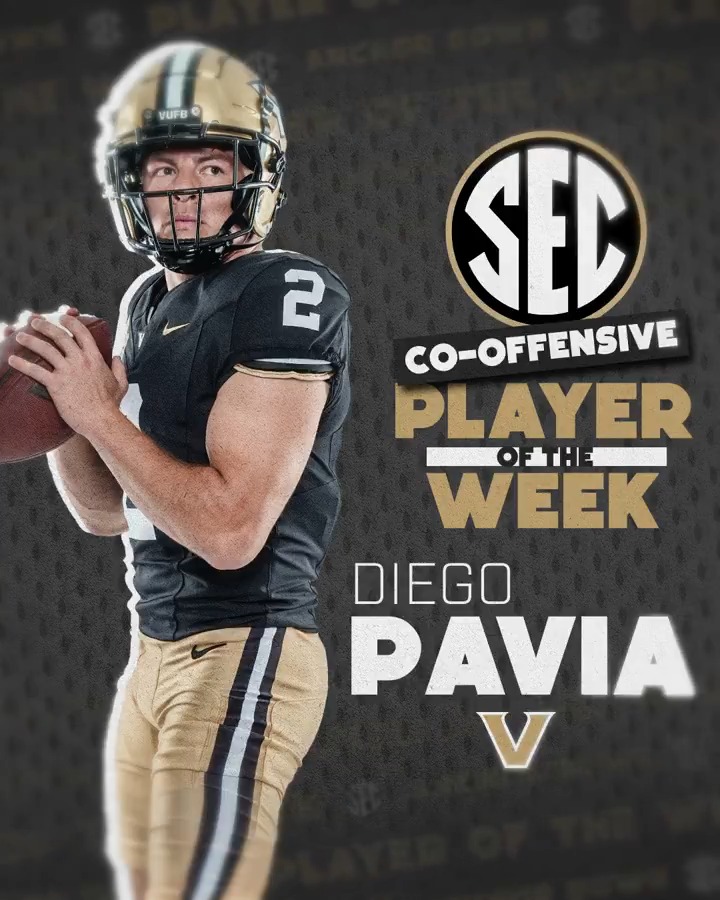 🏈 SEC Offensive Player of the Week: WK 1 ⚓️ Diego Pavia Vanderbilt Football x #SECFB