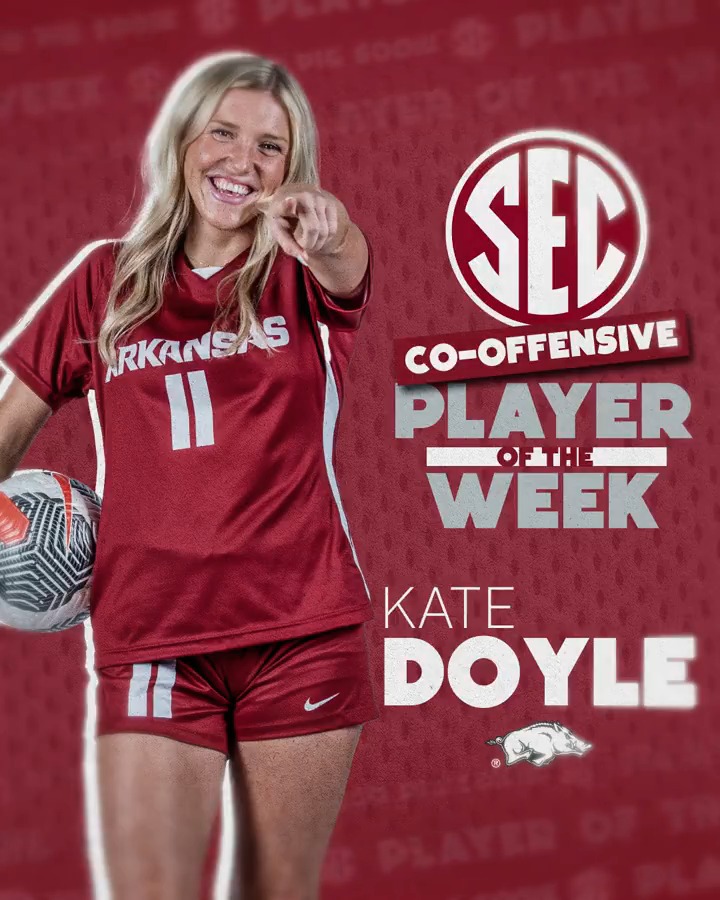 ⚽️ SEC Offensive Player of the Week: Sept. 2 🐗 Kate Doyle Arkansas Soccer 🐗 x #SECSOC