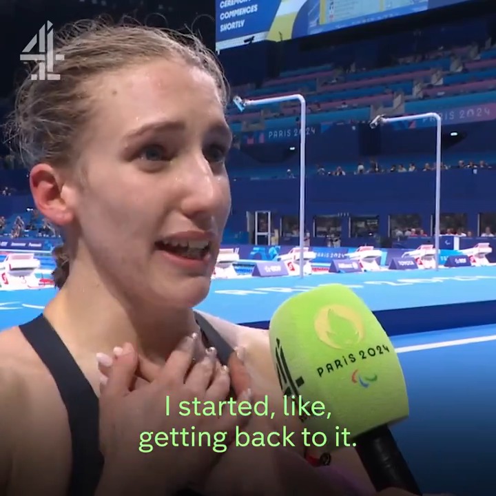 Tears of Joy ! Louise Fiddes leaves everyone shocked, including herself! Claiming gold in an incredible finish just moments after roommate Ellie Challis 🥇💛 🥇 Two golds in 15 minutes for ParalympicsGB #ParalympicsGB | #ParalympicGames | #Paris2024 | #C4Paralympics