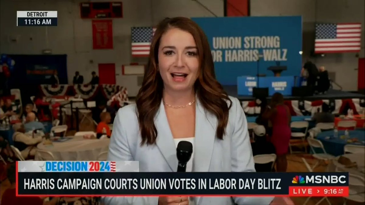 Reporter: Kamala Harris is leading over Donald Trump by double digits among union workers