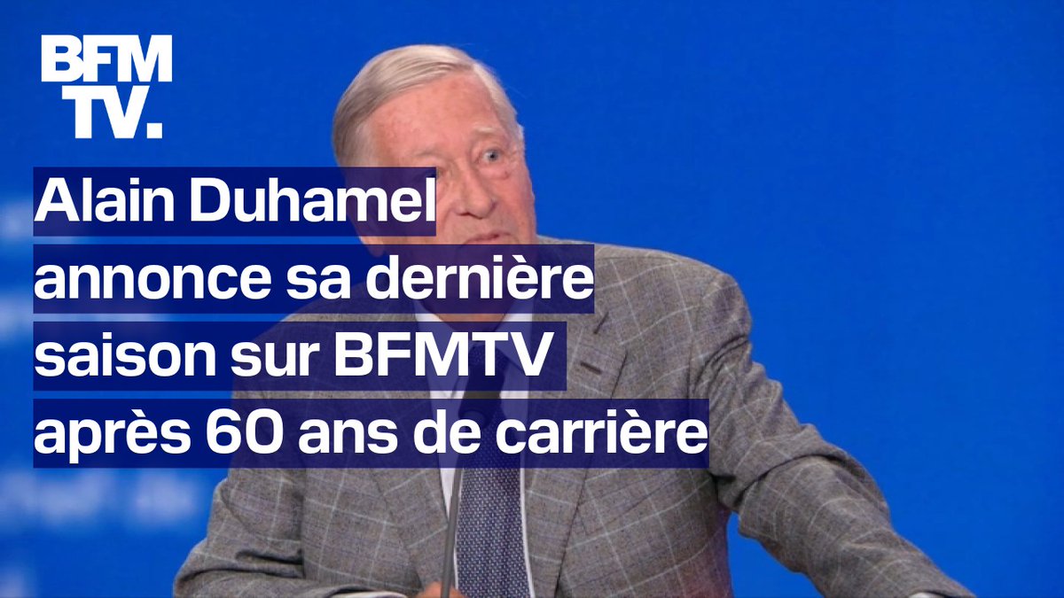 💬 "C'est la dernière classe" ➡ Alain Duhamel annonce sa dernière saison sur BFMTV après 60 ans de carrière