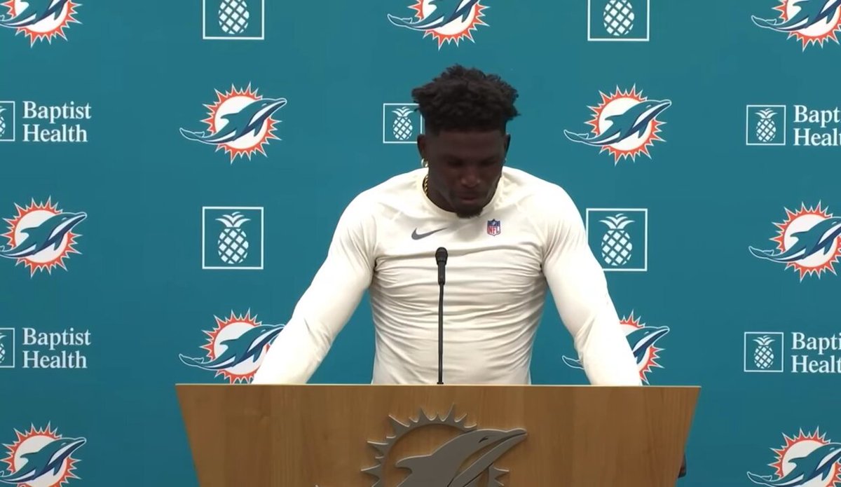 🎥 Tyreek Hill on his injury going into the season opener: "I'm healthy. All my fantasy draftees, draft people, I'm fine. 100%. I just wanted to troll y'all a little bit." (Miami Dolphins) #GoFins