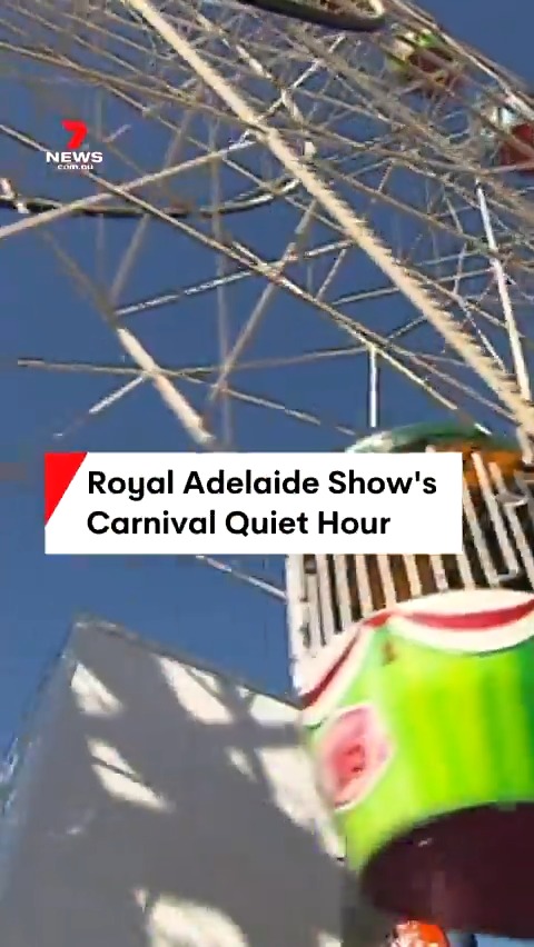 The Royal Adelaide Show is falling silent for an hour three days this week in a new initiative to welcome more showgoers through the gates. The Carnival Quiet Hour sees carnival operators turning off their music, strobes and lights for people with additional needs. #7NEWS