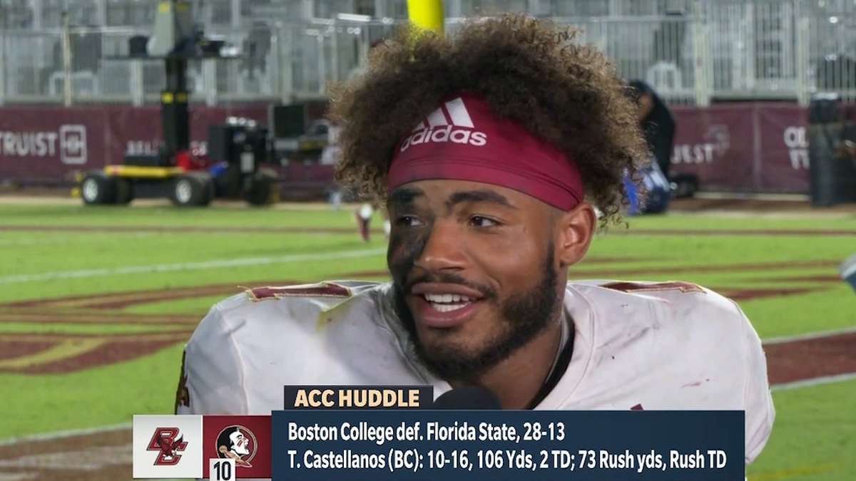 Taylor Tannebaum: After a big win like this … what does this week look like for you? Thomas Castellanos: "I go to Boston College, so we got class tomorrow." 😂