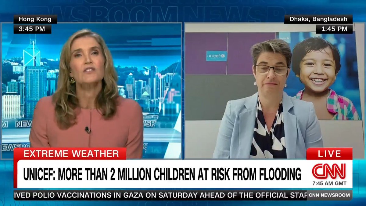Watch Emma Brigham, UNICEF Deputy Representative to Bangladesh, in conversation with CNN about the devastating impact of eastern floods in Bangladesh.