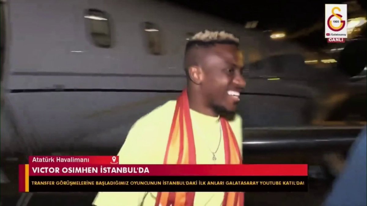 Victor Osimhen has arrived in Istanbul for his medical to join Galatasaray 🩺