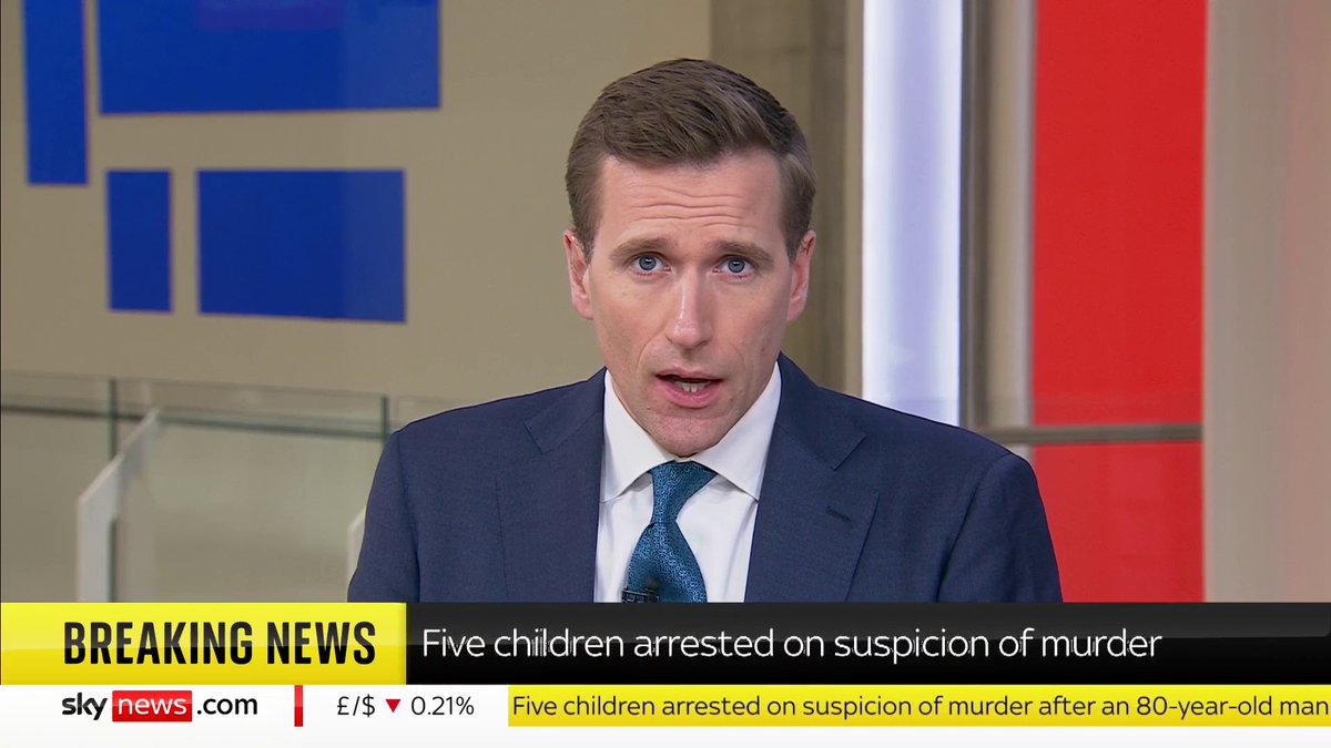 BREAKING: Five children, a boy and a girl, both 14, and one boy and two girls, 12, have been arrested over the murder of an 80-year-old man in a park in Leicestershire. 📺 Sky 501, Virgin 602, Freeview 233 and YouTube
