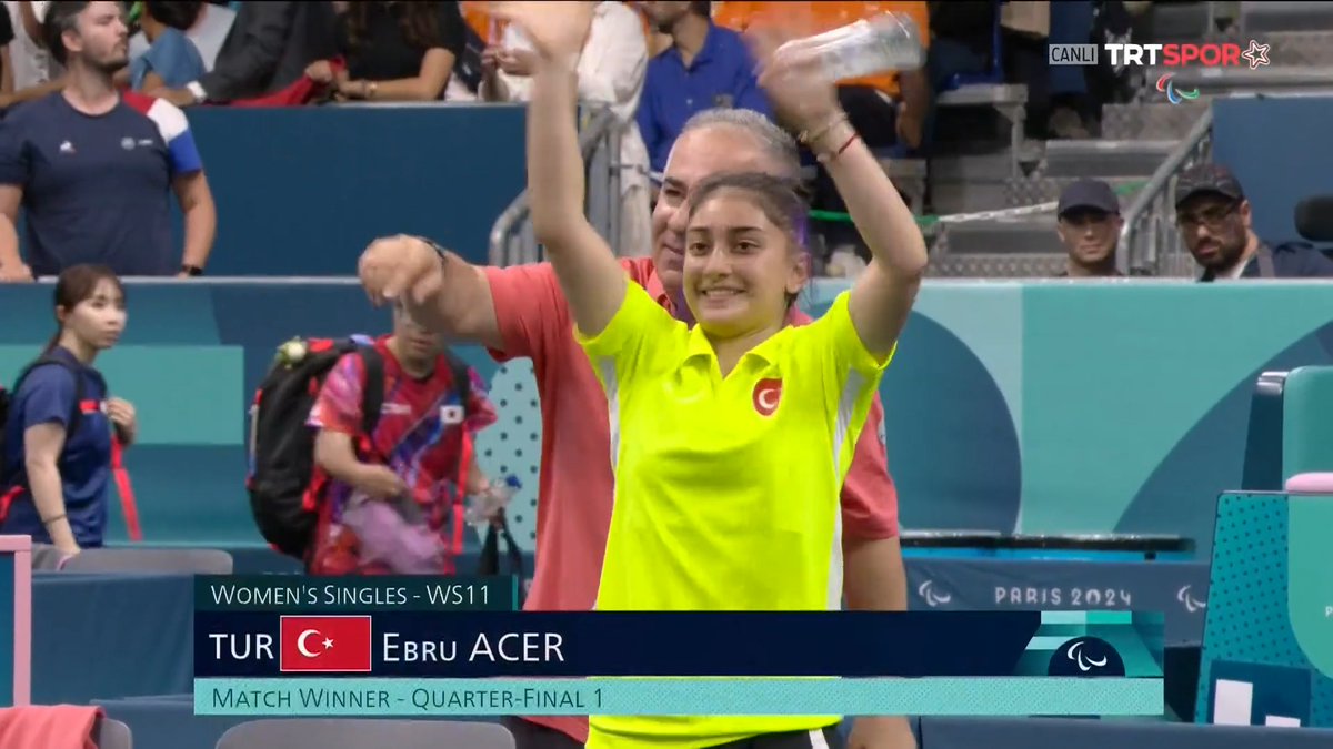 🇹🇷EBRU ACER MADALYAYI GARANTİLEDİ! 💪 🏓 Tek kadınlar masa tenisi WS11 kategorisi çeyrek finalinde Fransız rakibi Lea Ferney'i 3-1 mağlup eden sporcumuz, adını son 4 isim arasına yazdırdı. Tebrikler Ebru! 👏