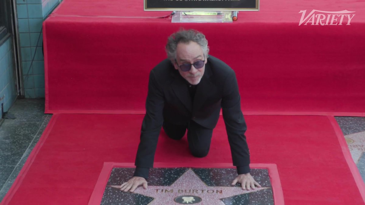 Tim Burton has received his star on the Hollywood Walk of Fame.