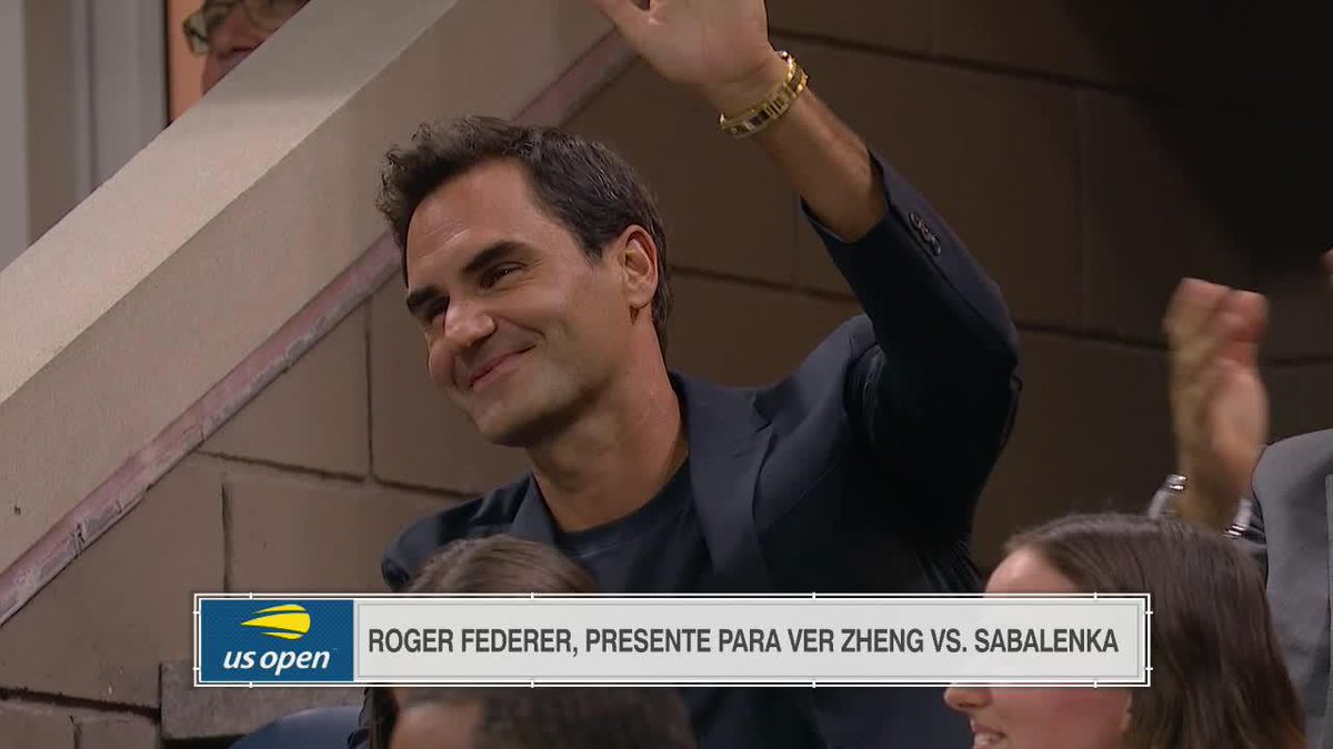 ¡Su Majestad viendo tenis en el Arthur Ashe! 🇨🇭😍 #USOpen