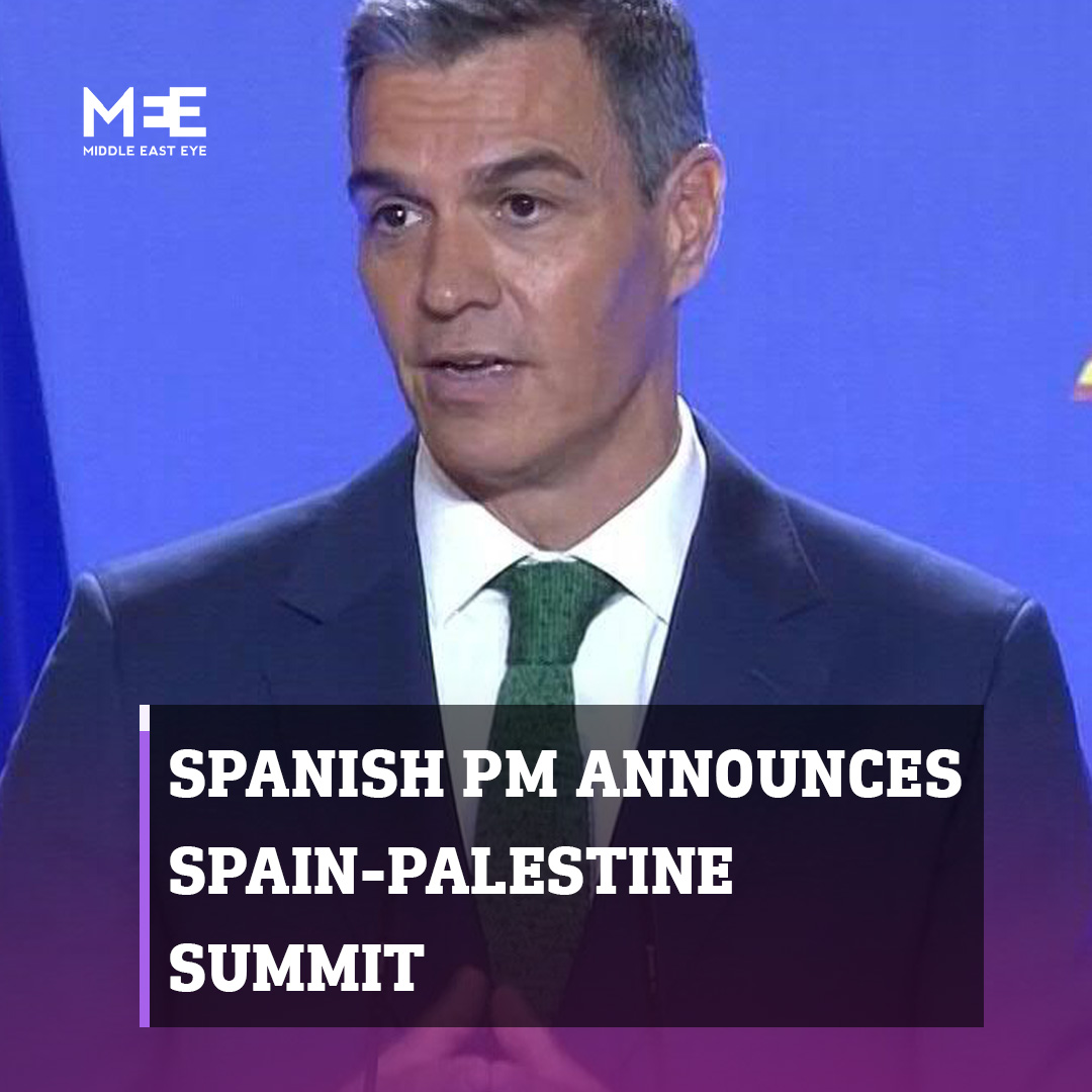 Spanish Prime Minister Pedro Sanchez announced the organisation of the first Spain-Palestine summit on Wednesday, adding that his government will continue “putting pressure on Netanyahu at the International Criminal Court”.