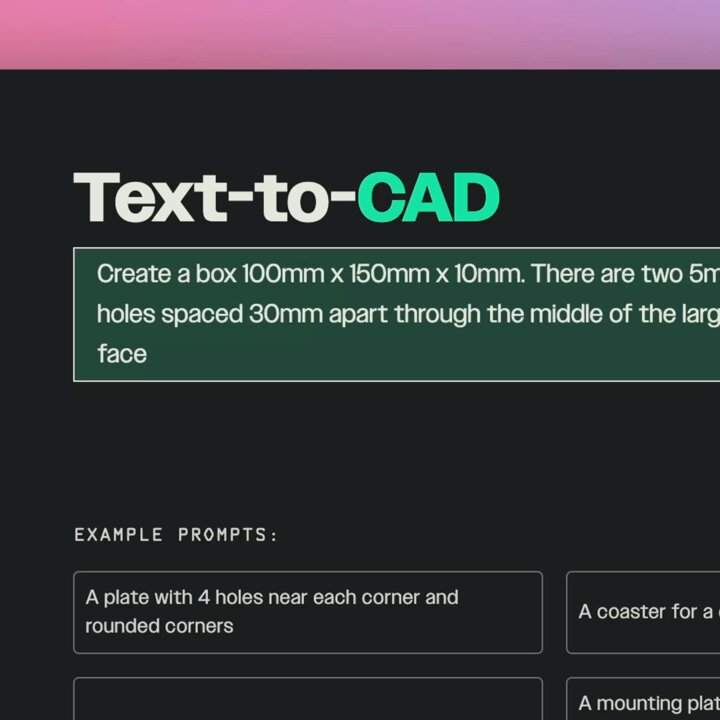 Transform your hardware design With Zoo Dev's Text-to-CAD, turn simple text prompts into detailed designs instantly.