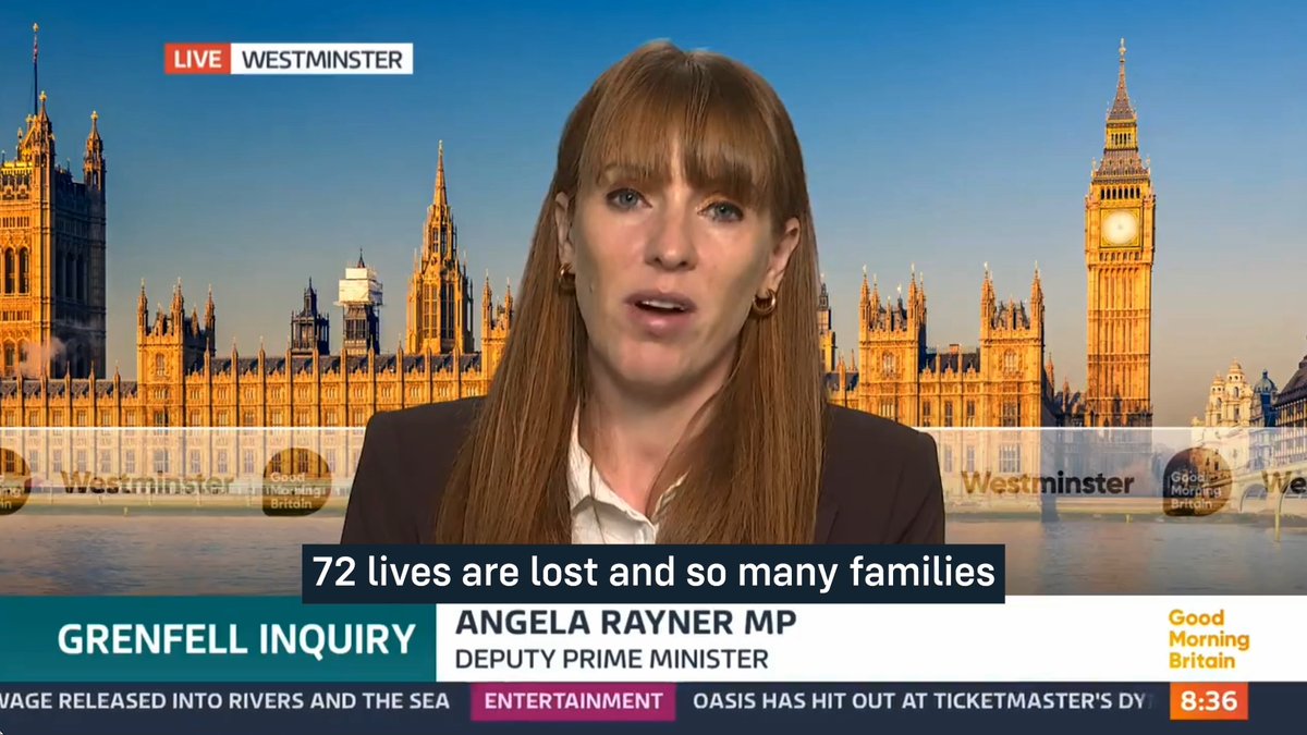 Deputy PM Angela Rayner tells Good Morning Britain that it is unacceptable that so many buildings identified to have unsafe cladding haven't had remediation work started. That is why she has announced she will bring forward a remediation acceleration plan this autumn.