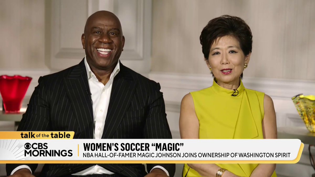 .Earvin Magic Johnson is joining the ownership group of Washington Spirit. Johnson and Michele Kang, the Spirit’s majority owner, tell CBS Mornings about championing women’s sports: “I want to make sure that this sport, women’s soccer, can grow.”