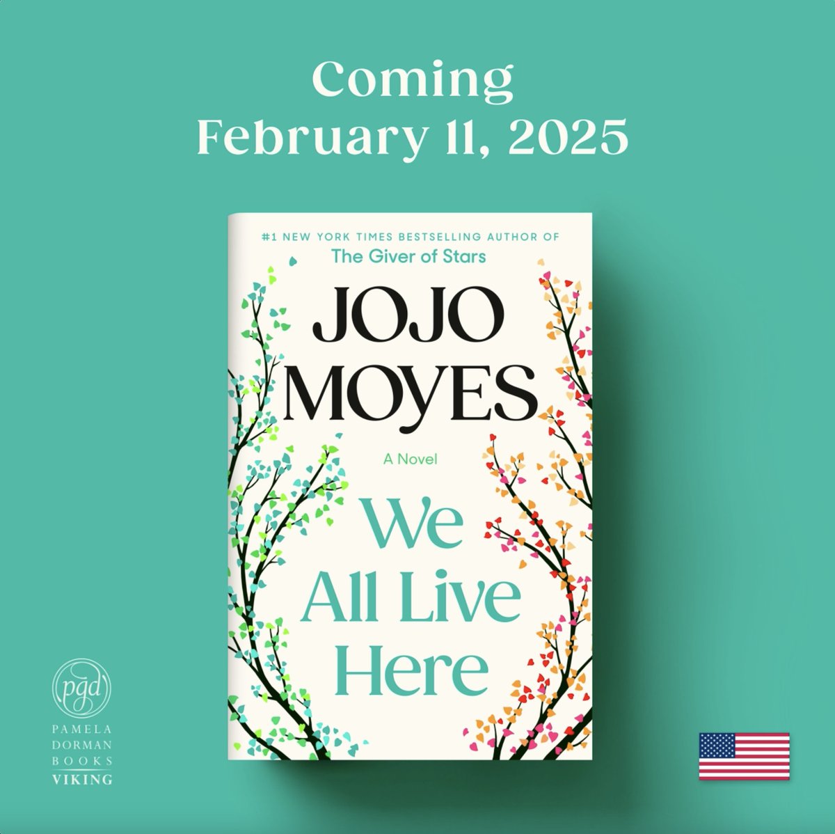 ✨🌺 MAJOR BOOK ANNOUNCEMENT 🌺✨ Coming February 2025, WE ALL LIVE HERE is a fresh, contemporary story of a woman and her unruly blended family from #1 New York Times bestselling author Jojo Moyes! Preorder your copy now 👉