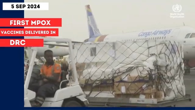 #DRC today received an initial delivery of 99 000 doses of the #mpox vaccine—donated by the European Commission. The country is witnessing a serious mpox outbreak with more than 20 000 suspected cases & over 630 deaths reported in 2024. The vaccines delivered today are the first ever to arrive in the country. A further 101 000 doses of the vaccine are expected to be delivered to the country this weekend. In addition to vaccination, WHO is supporting the country to strengthen all other aspects of outbreak response.